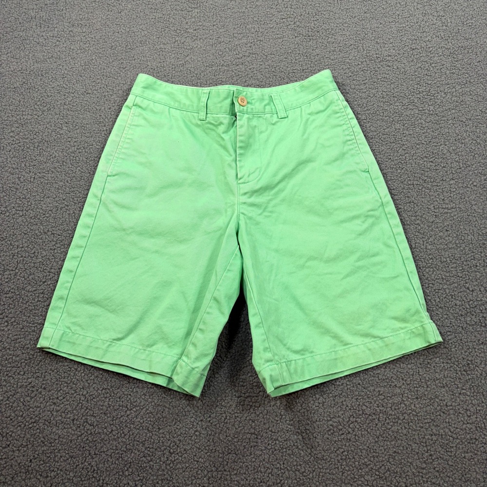 Vineyard Vines Shorts Boys 12 Green Chino Cotton Classic Whale Logo Preppy 7975